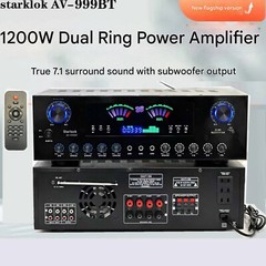 AV-999BT 220V 7Channel Bluetooth Amplifier Hifi Stereo Karaoke Audio Amplifier