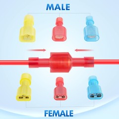 100-500pcs Insulated Nylon Female Male Spade Wire Connectors Crimp Terminals Kit