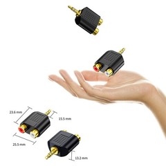 3.5MM to RCA Splitter Adapter, Gold Plated 3.5 mm TRS to Dual RCA Female Jack…