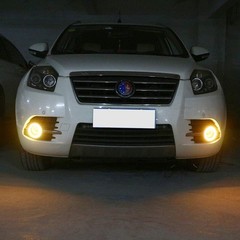 1-Pair Yellow 70MM 60SMD COB LED Angel Eyes Bulb Halo Ring Lamp Light With Housi