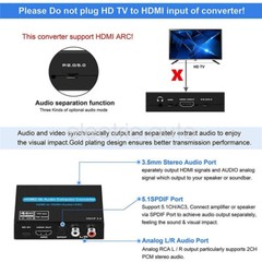 4K 60Hz HDMI 2.0 ARC Audio Extractor Splitter Converter Switcher 3.5mm Jack