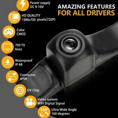 170° WiFi Car Rear View Cam Backup Wireless Camera Fits For iPhone Android,