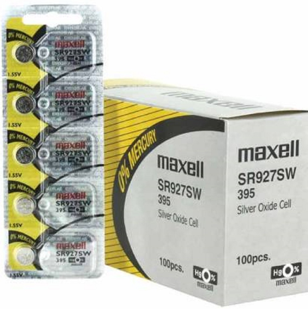 Box of 100 Maxell 395 SR927SW Silver Oxide Watch Batteries FREE SHIP w/Tracking