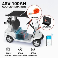 48V 100Ah LiFePO4 Lithium Battery For Golf Cart in 200A BMS, Max.Power 10.24kW