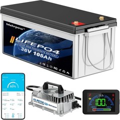 105Ah 36V lithium golf cart Battery 200A Bluetooth BMS 25A Charger for Golf Cart