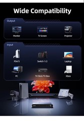 🔥HDMI 2.1 Switch 3 in 1 Out, 8K@60Hz with Remote, 4K@120Hz/240Hz, VRR, HDR10+