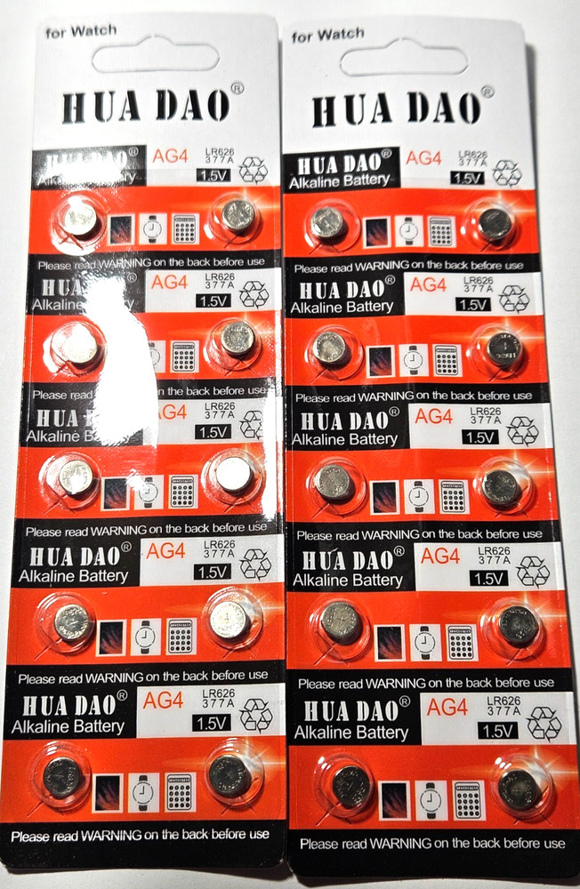 20 PACK LR626 1.5V ALKALINE BATTERY (EXP 12/31) AG4 377A D377 BA V377 FREE TRACK