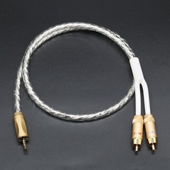 Original MCA Stereo 3.5mm to 2RCA Audio Cable Silver Plated Hi-Fi For Auidophile