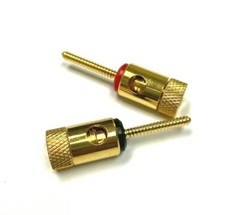 4X Audio Gold threaded Speaker Wire Connector Banana Plug Jack Open End Home Car