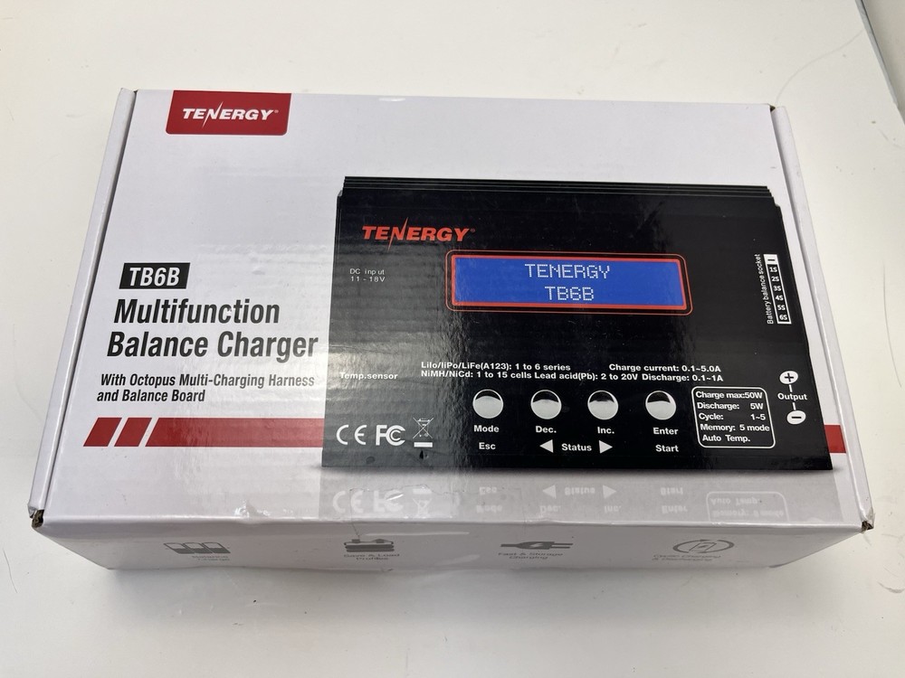 Tenergy TB6B 1S-6S Balance Charger for NiMH/NiCD/Li-PO/Li-Fe Packs+Power Supply