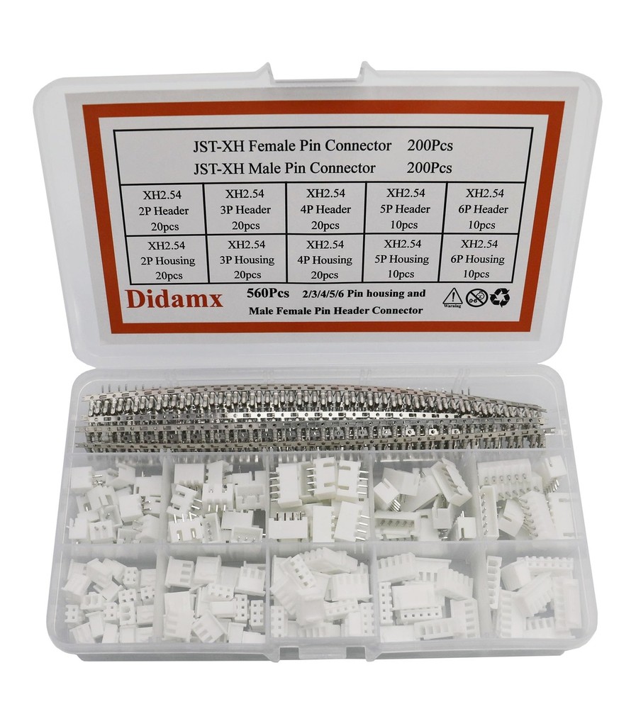 JST-XHP 2/3/4/5/6 Pin Housing Male Female Connector Adapter Plug Set 560 Pcs