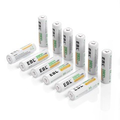 EBL AA AAA Rechargeable Batteries Double A,Triple A NiMh 2800mAh 800mAh +Box Lot