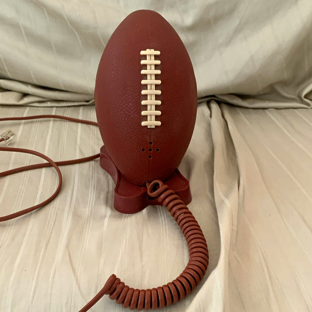Sports Illustrated Football Phone Retro Brown Corded Telephone Mute Redial
