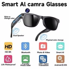 AI Smart Glasses 2026 HD Camera Video Recording Translation Bluetooth Clear Lens