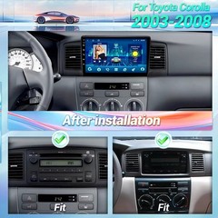 Car Stereo Radio GPS Navi Android 15 Apple Carplay For Toyota Corolla 2003-2008