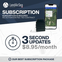 LandAirSea Sync GPS Tracker – 8.95 W: 1.7 in. D: 2.2 H: 1.0 in., Black