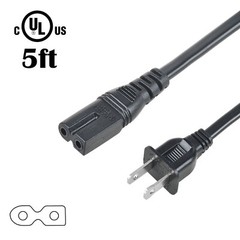 UL 5ft AC Power Cord Lead For VIZIO TV E50-E3 E60-E3 E70-E3 M70-D3 M80-D3 E48-D0