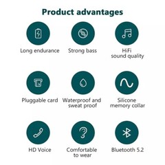 Wireless Bluetooth Headphones Super Bass Neckband Stereo Earphones Headsets Mic