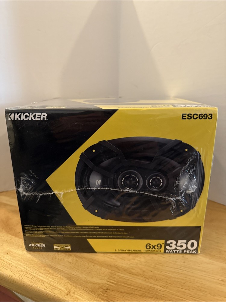 KICKER 6x9in 3-Way Car Speakers 75W RMS 350W Peak 4 Ohm 48ESC693 New