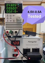 4.5V 0.5A AC/DC Adapter Power Supply for Home Electronics with 3.5×1.35mm Plug