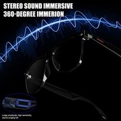 New Touch Smart Camera Glasses With Mic 4K HD Waterproof Bluetooth 5.0 USB Photo