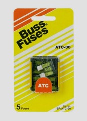 Bussmann Buss 30 amps 32V ATC Automotive 0.8″ Blade Fuse 5pk BP/ATC-30-RP NEW!!!