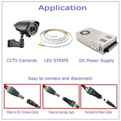 20pcs Male+Female DC Power Jack Connector Adapter Plug 2.1 x 5.5mm for CCTV