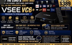 VSEE VC6+ Android TV Streaming Box 64GB Wi-Fi HDMI Quad Core Black