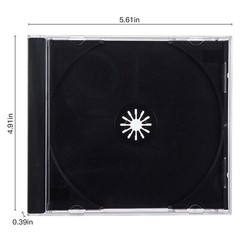 200 CD DVD 10.4mm Standard Single Jewel Case Box Black Removable Tray