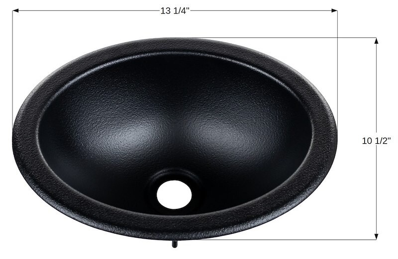 ICON 15920 Sink; SO1013; Single Bowl; Oval; 13-1/4″ Length x 10-1/2″ Width x