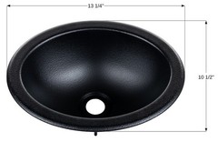 ICON 15920 Sink; SO1013; Single Bowl; Oval; 13-1/4″ Length x 10-1/2″ Width x