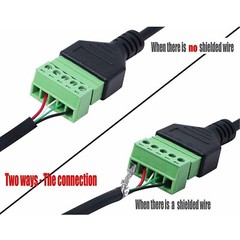 Micro USB Male to 5 Pin Screw Connector with Shield Terminal Plug Adapter Cable
