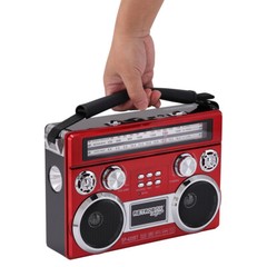 Solar Rechargeable Portable Bluetooth Radio AM/FM/SW 3-Band MP3 Player LED Light
