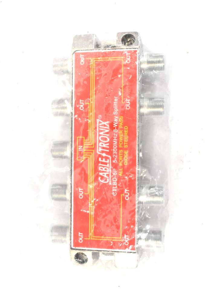 Cabletronix Coax 8 Way Splitter All Ports Power Passing 5-2300MHz CTLBD-8P