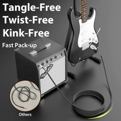 Kevlar-Reinforced Guitar Cable 10 Ft 2 Pack, 20AWG 99.99% OFC, 10X Heavy-Duty Ny