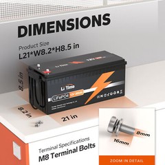 LiTime 12V 200Ah 300Ah 400Ah LiFePO4 Lithium Battery for RV Off-Grid Solar
