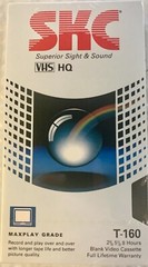 SKC VHS HQ Maxplay Grade Blank Video Cassette Tape T-160 (up to 8 hrs)