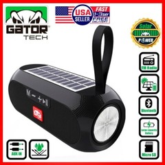Bluetooth Wireless Portable Speaker Solar Power Stereo Bass USB SD FM Radio LOUD