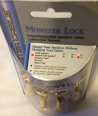 Monster Lock Angled Spades Size L – Speaker Cable z2 bi-wire biwire Z RARE LARGE