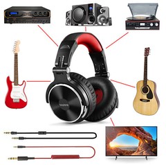 Boytone BT-10RD Wired Over Ear DJ Headphones, Studio Monitor & Stereo headphone