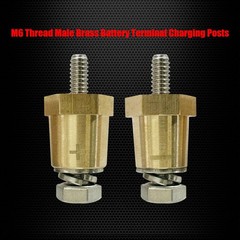 Ampper M6 Thread Brass Battery Terminal Charging 1 Pair, Male Direct