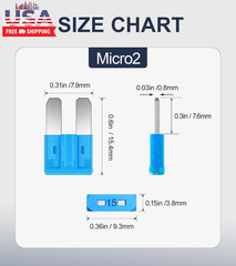 60Pcs Micro Assorement Fuses Kit -Micro2 Fuse Kit, Micro 2 Automotive Replacemen