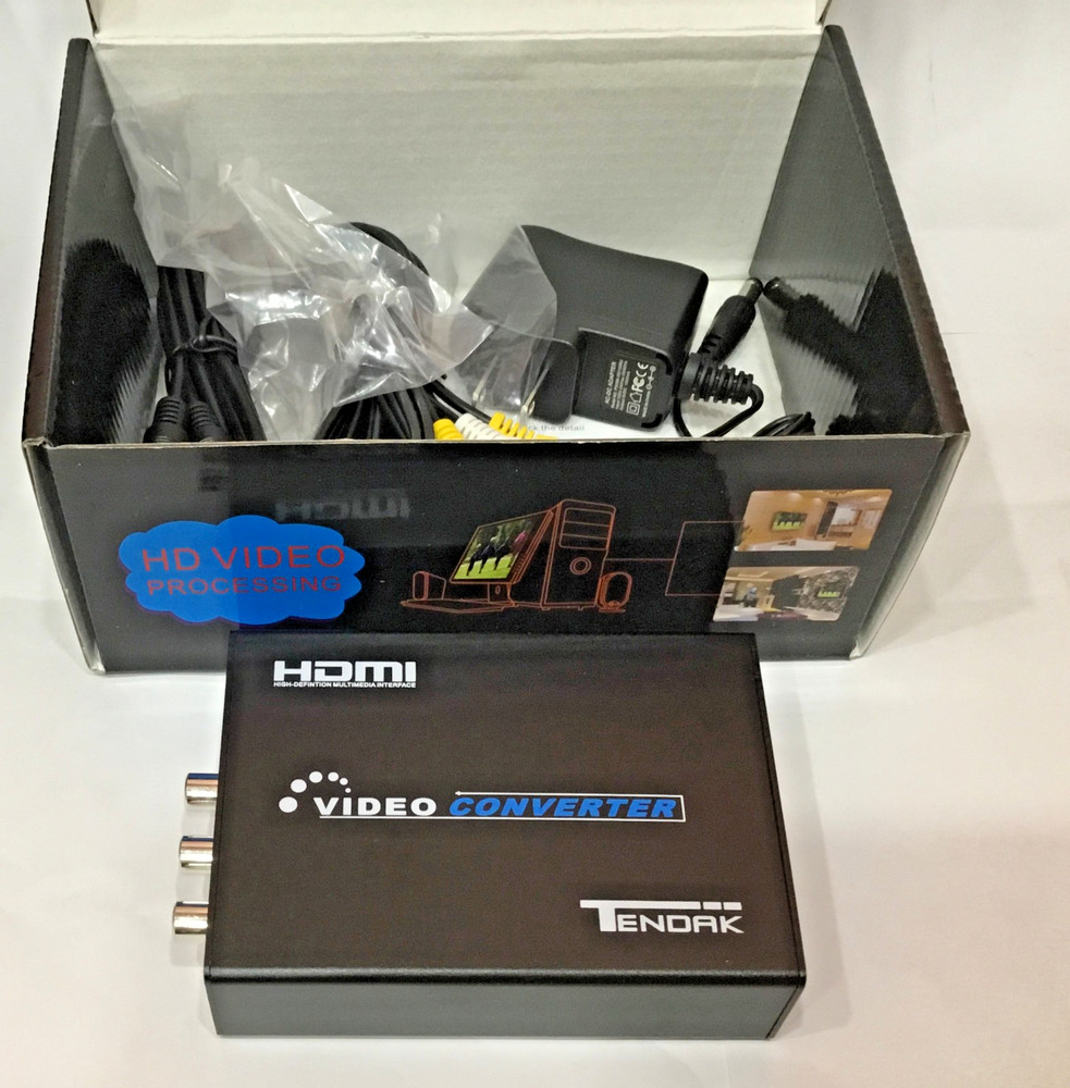 3RCA AV CVBS Composite & S-Video R/L Audio to HDMI Converter Adapter Support 720