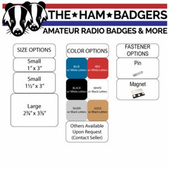 Custom Amateur Ham Radio Call Sign Name Badge – Choose size, color, and text