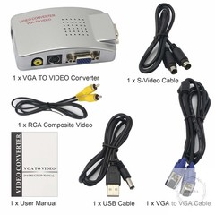 VGA to RCA Adapter,Composite VGA to Video,S-Video Converter,for HDTV, Monitors,