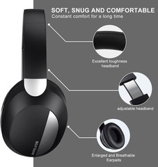 Headphones Over Ear Wireless Foldable Headsets Built-in Mic Hi-Fi Stereo Bass