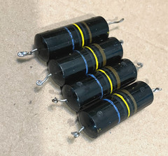 * FOUR * Sprague Bumble Bee Capacitors .1uF 600 Volts 20%