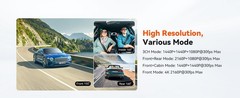 Vantrue N4 3 Channel 4K Dash Cam, 24 Hours Parking Mode, Support 512GB Max, USA