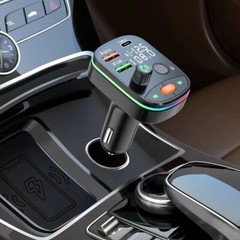 In Car Wireless Bluetooth 5.0 FM Transmitter AUX Receiver Adapter 2 USB Charger