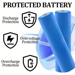 8 Pack 3.7V 3000mAh Pointed-Tip Rechargeable Batteries for Flashligh